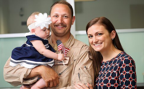 Tony Kozycki with family and military service